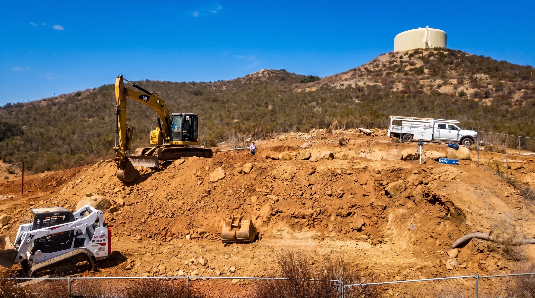 Hillside excavation and grading site
