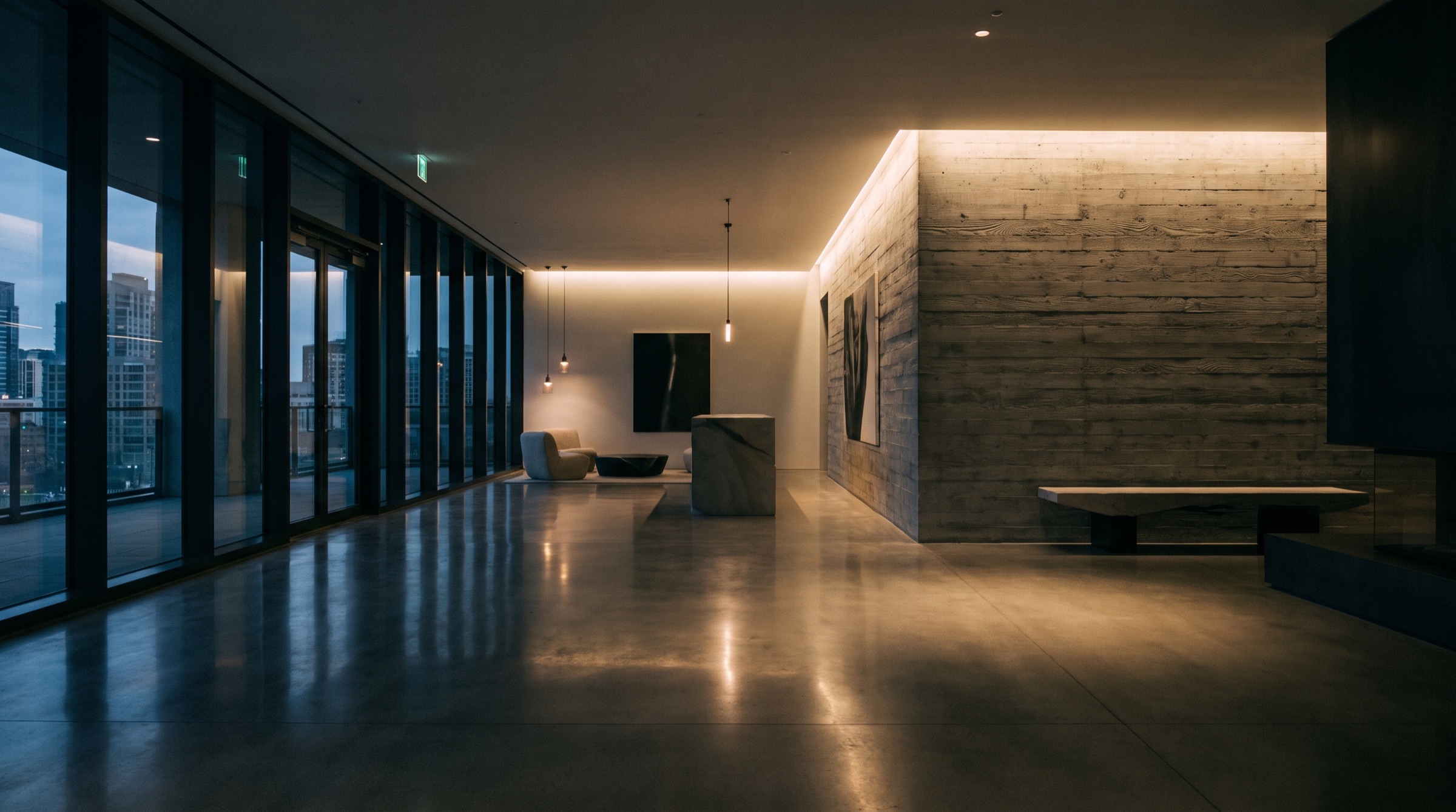 Polished commercial concrete floor